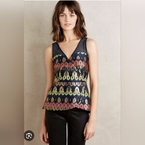 Anthropologie HD in Paris Yana Jacquard Peplum Blouse